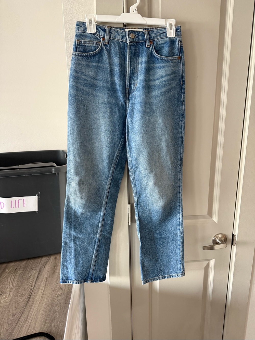 Reformation Light Blue Straight-Leg Jeans